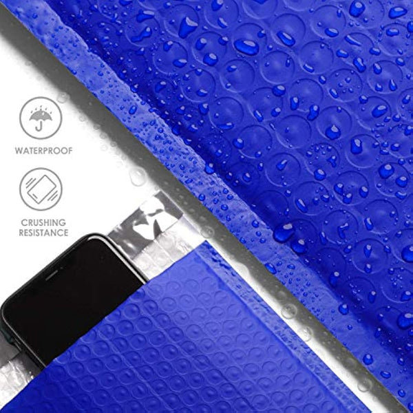 Switory 50pcs Poly Bubble Mailers A5 Padded Envelopes Bubble Lined Poly Mailer Self-Seal for Packaging 15.3cmx22.9cm - Blue