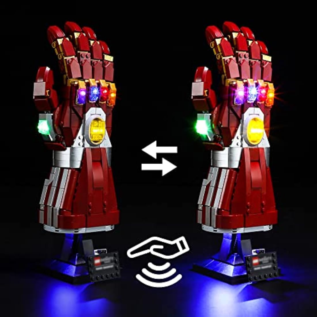 BRIKSMAX Led Lighting Kit for LEGO-76223 Nano Gauntlet(Hand Sweep Sensor Switch Version) - Compatible with Lego Marvel Building Blocks Model- Not Include the Lego Set