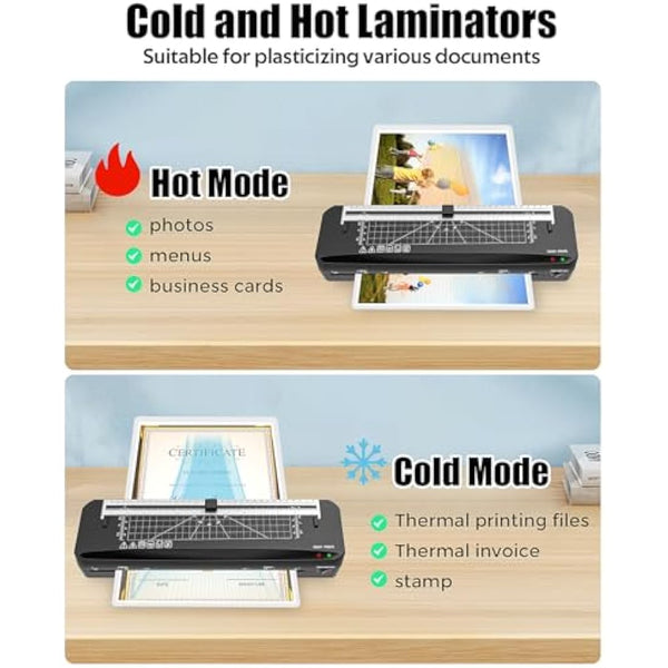 Laminator A3 Laminating Machine with Built-in Trimmer, 70s Quick Warm-up, Cold and Thermal Laminator with 30 Laminating Sheets, Portable Laminating Machine for Home School Office