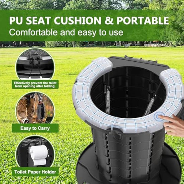 BLIKA Upgraded Retractable Portable Toilet with Cushion