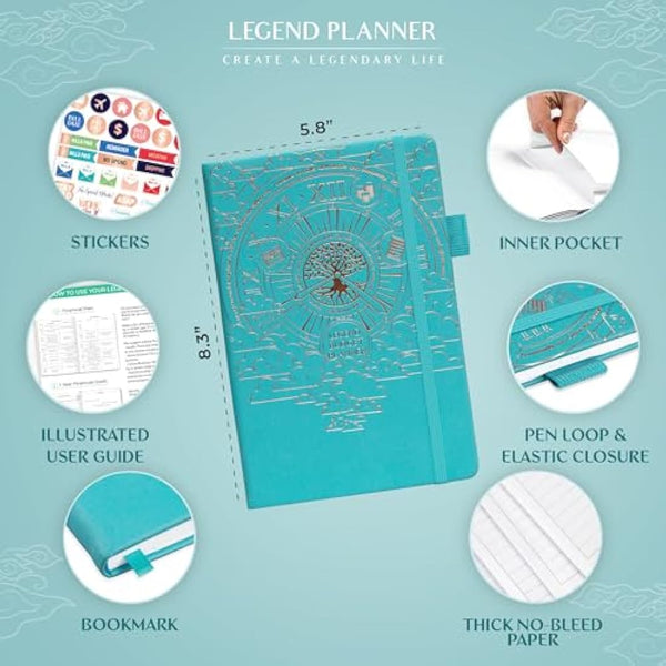 Legend Budget Planner – Financial Organizer Book. Money Account & Expense Tracker Notebook Journal for Household Monthly Budgeting (Turquoise)