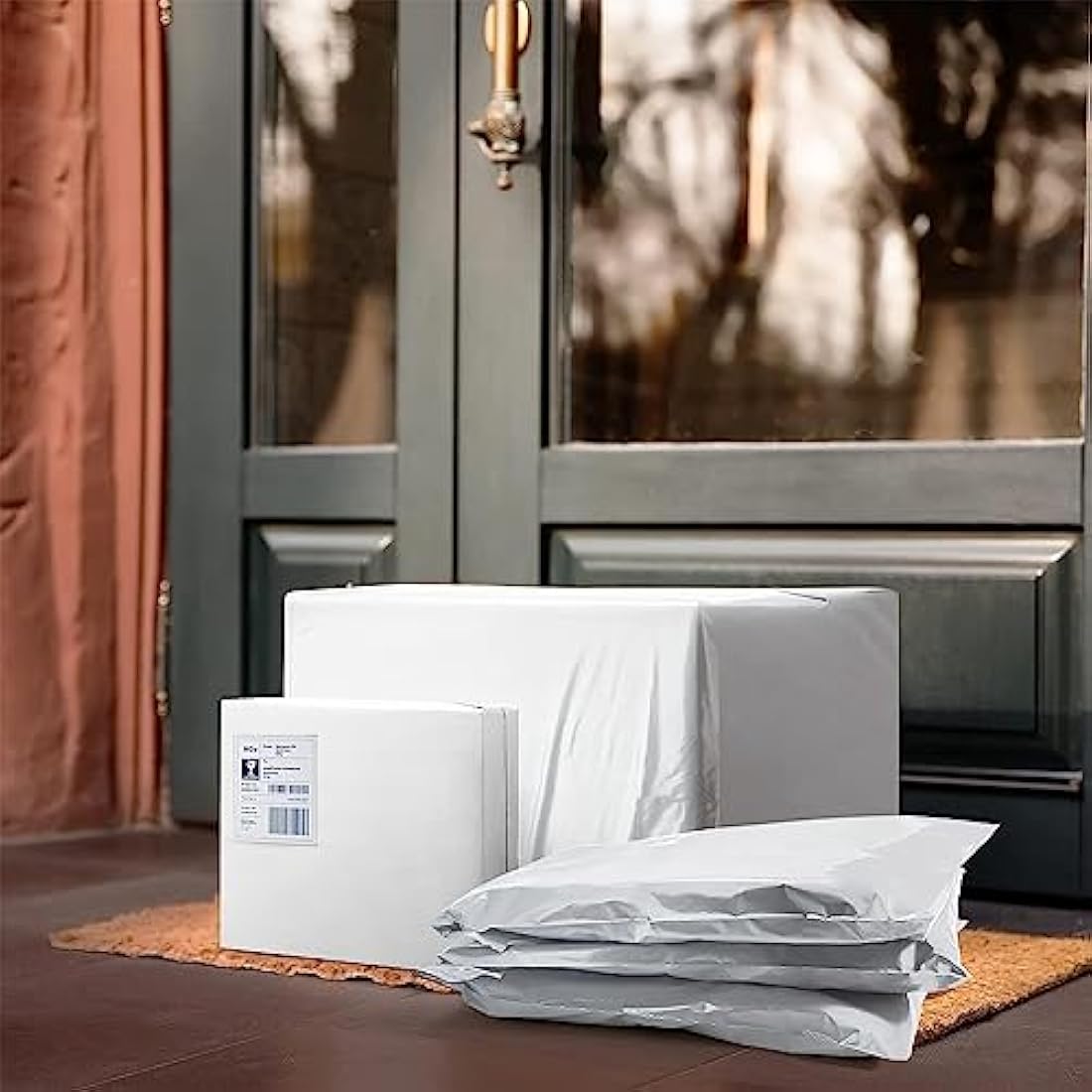 10pcs 50x70cm Blue Vintage Postage Bags - Large Self Seal Poly Postal Mailing Bags for Clothes & Parcels