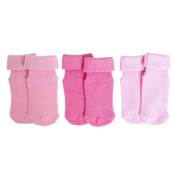 HelloBaby Girl Baby Socks 3 Pack - Pink