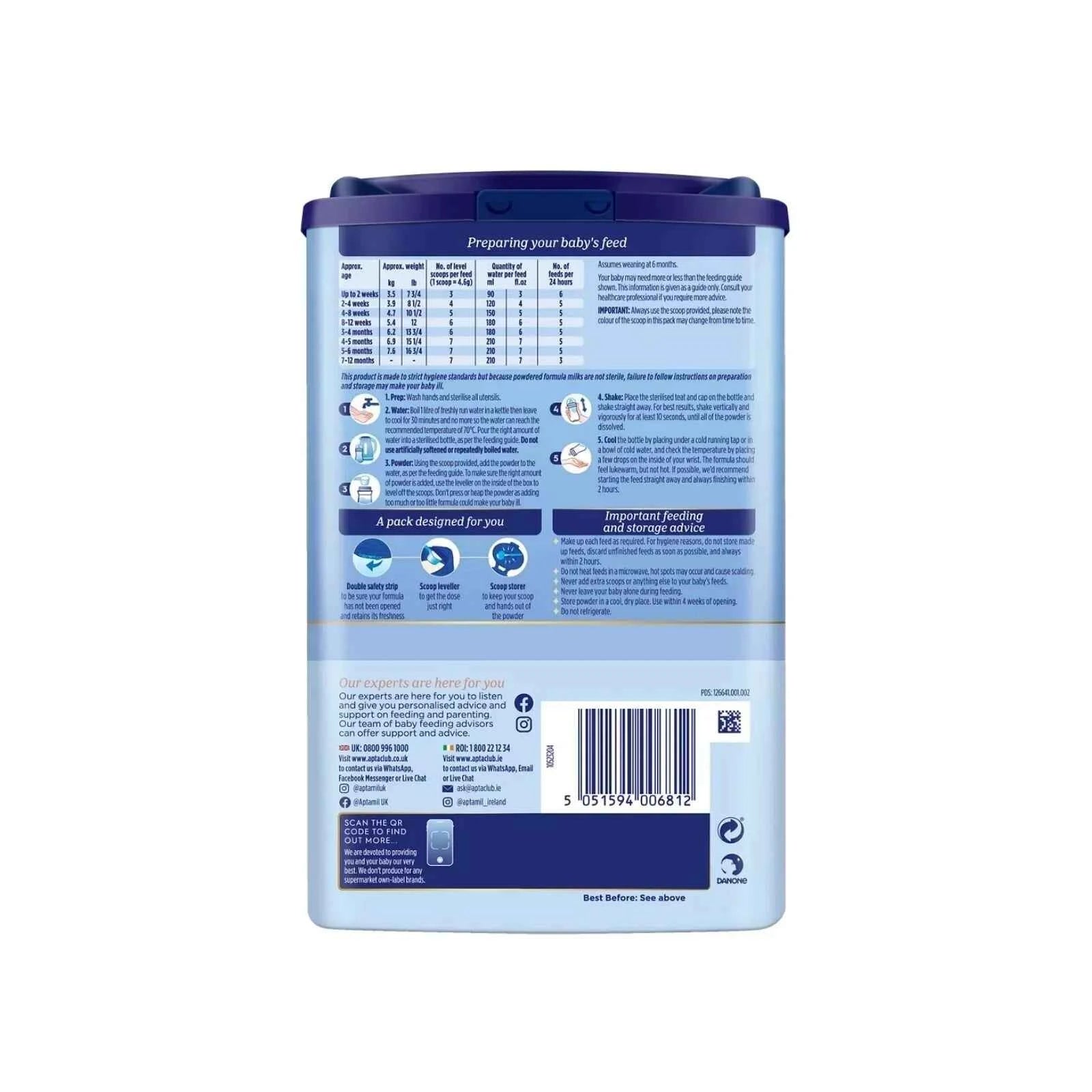 Aptamil 1 First Infant Milk Formula from Birth 800g