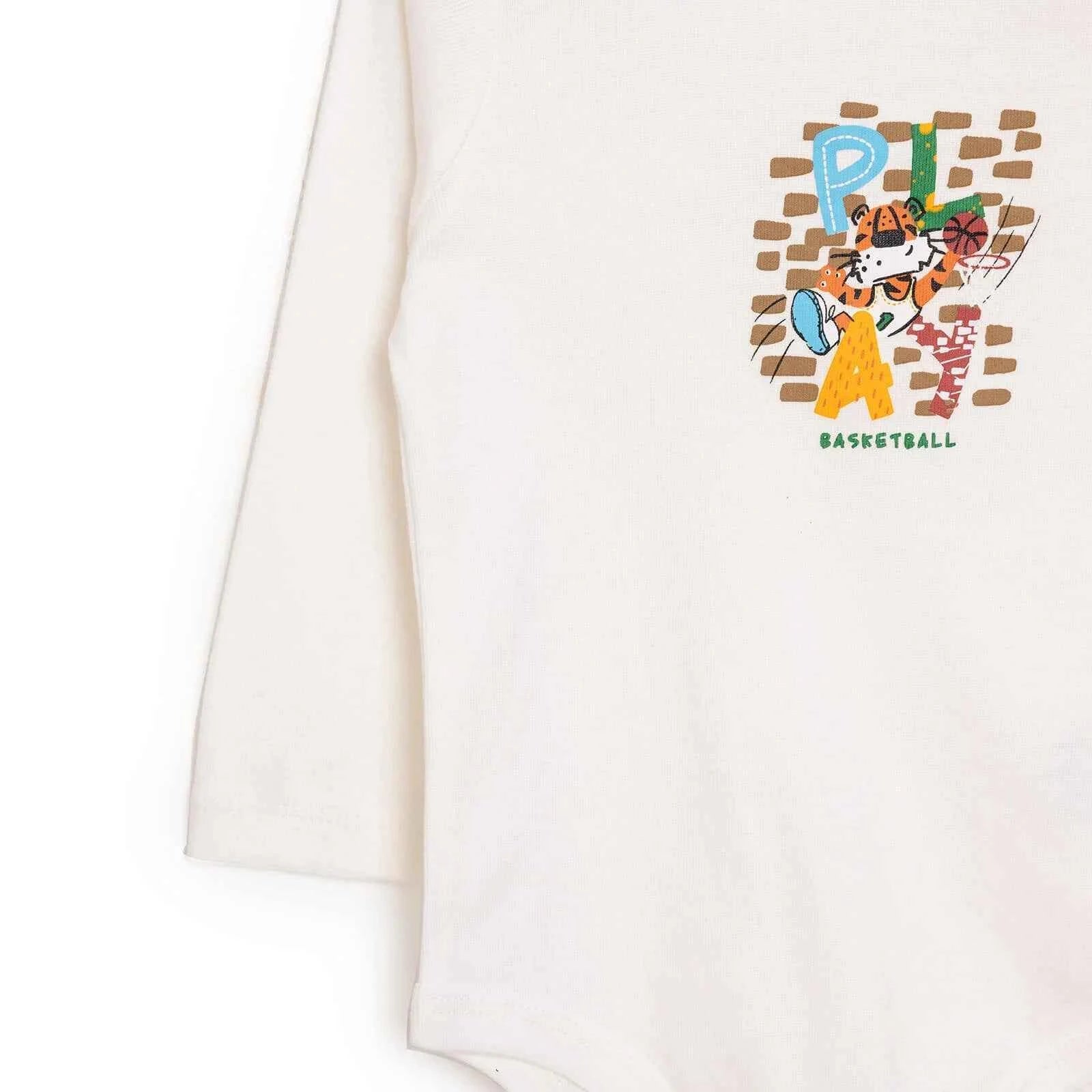 HelloBaby Baby Boy Long Sleeve Bodysuit - Beige