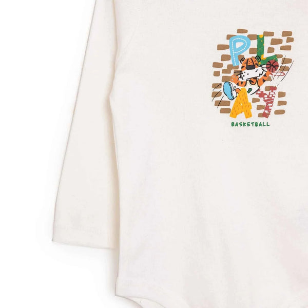 HelloBaby Baby Boy Long Sleeve Bodysuit - Beige