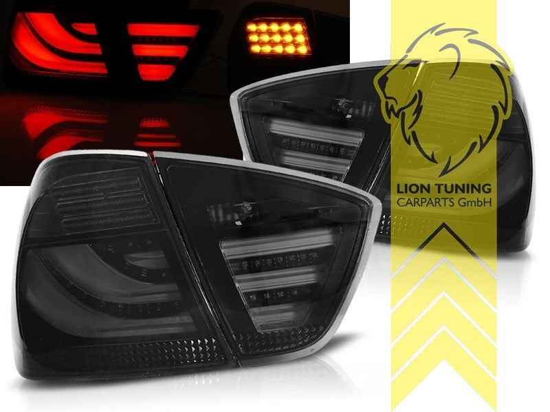 LT LED DRL Lightbar Rear Tail Lights BMW E90 S65 M3 Sedan Black Smoke LHD