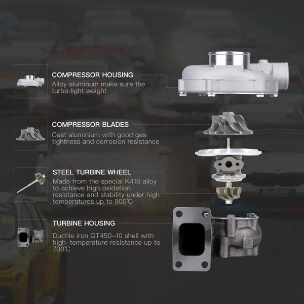 MXPR T3 T04E Turbo Charger 400HP .57 A.R universal exhaust turbine 300ps+