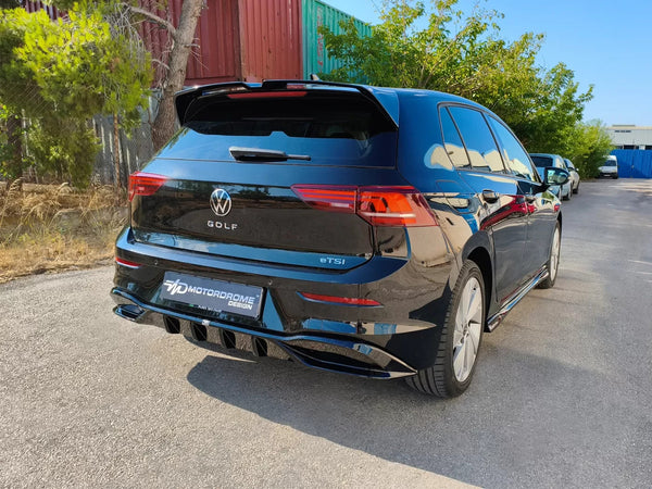 Motordrome Design Rear Bumper Diffuser VW Golf Mk8 + Facelift 19+ Gloss Blk