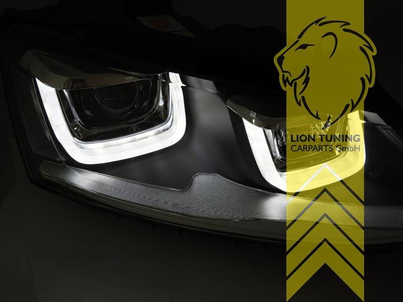 LTG Pair LED DRL Lightbar Headlights VW Jetta 6 162 11-18 black LHD EXPORT ONLY
