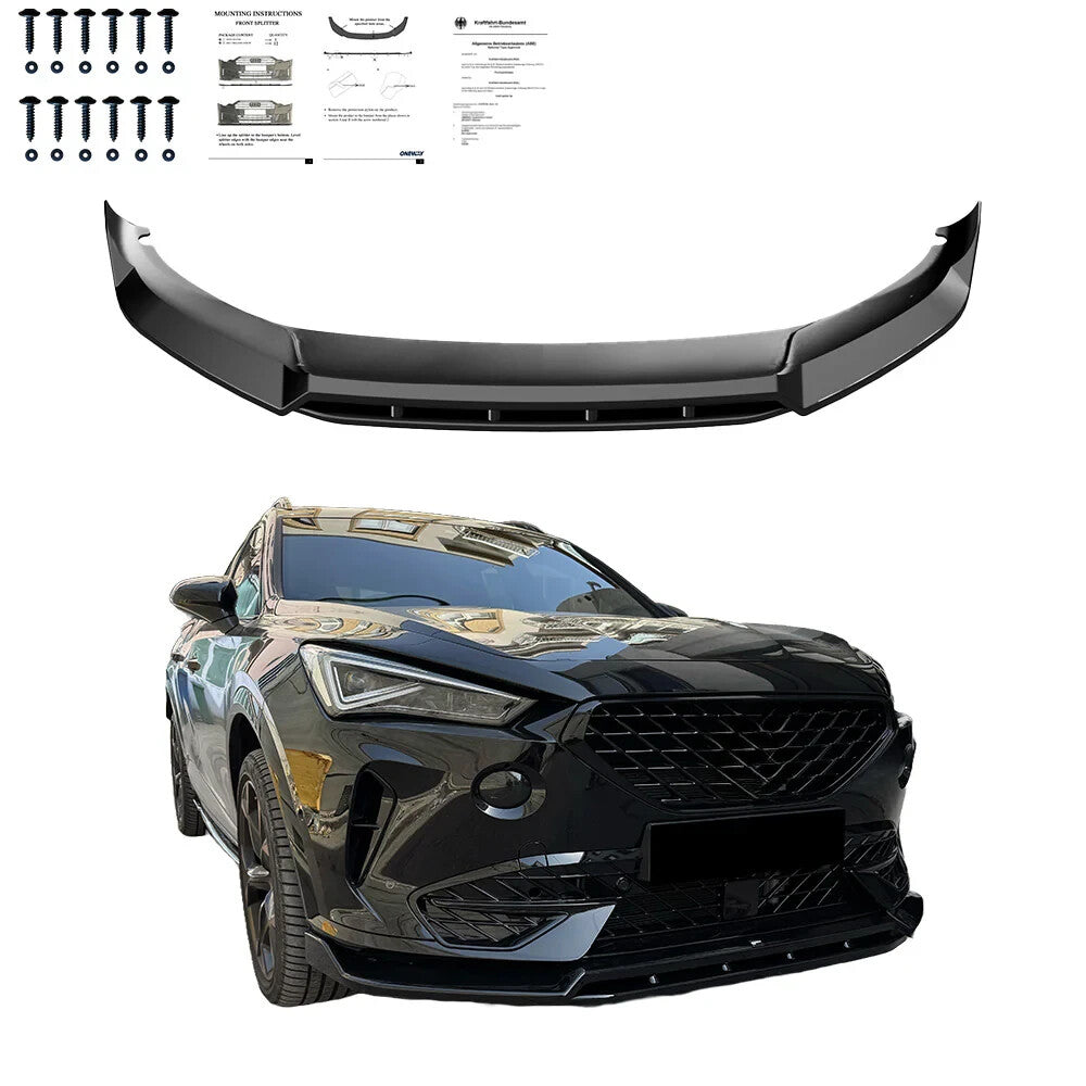 OW Front Bumper Splitter CUPRA Formentor 20-24 ABS Gloss Black
