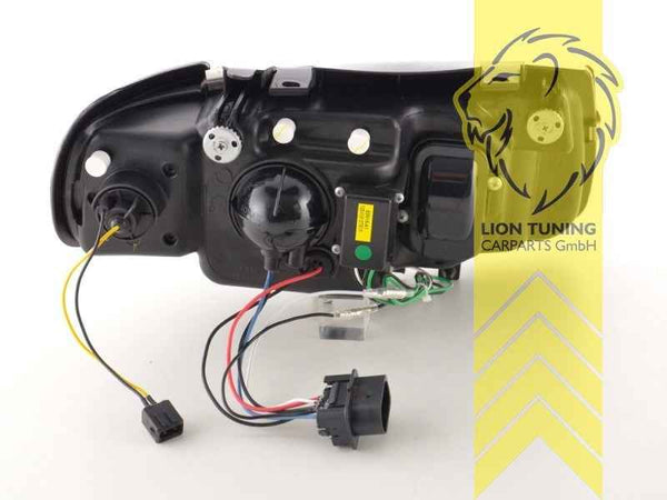 LTG Pair LED DRL Halo Lightbar Headlights VW Polo 6N 6N1 94-99 black LHD