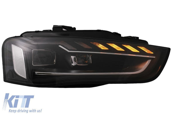 KT LUXE Pair Full LED DRL Seq Dyna Headlights Audi A4 B8.5 Facelift 12-15 LHD