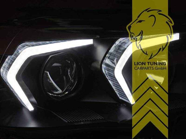 LT Pair LED DRL Lightbar Headlights BMW E90 Sedan E91 Touring 05-08 Black LHD