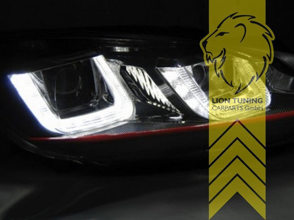 LTG Pair LED DRL Lightbar Headlights VW Golf 7 MK7 5K1 AJ5 517 08-13 Black LHD