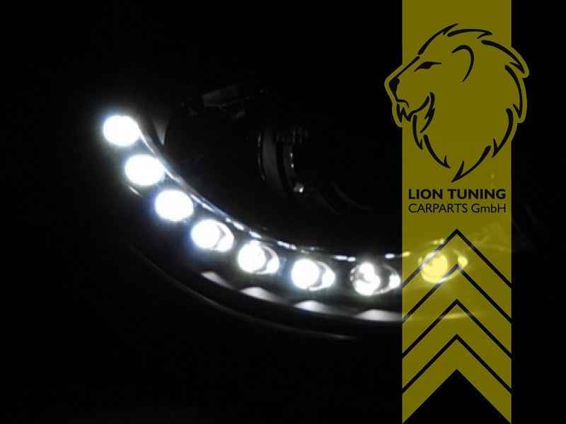 LTG Pair LED DRL Lightbar Headlights Audi A4 B7 8E 04-08 Sedan Avant black LHD