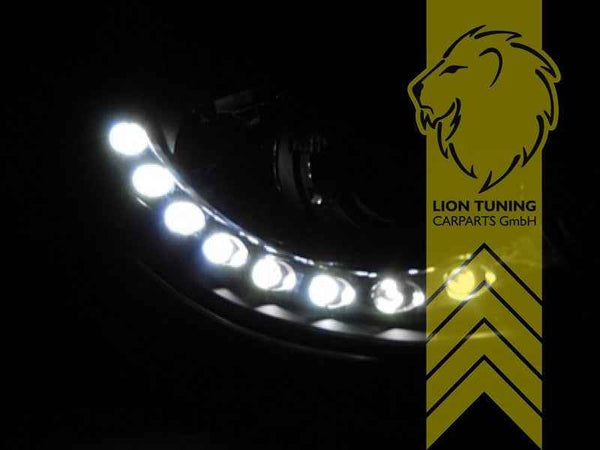 LTG Pair LED DRL Lightbar Headlights Audi A4 B7 8E 04-08 Sedan Avant black LHD