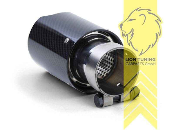 LT 4x Universal Stainless Carbon Exhaust Tailpipe Trim 93mm Silencer Finish Tips