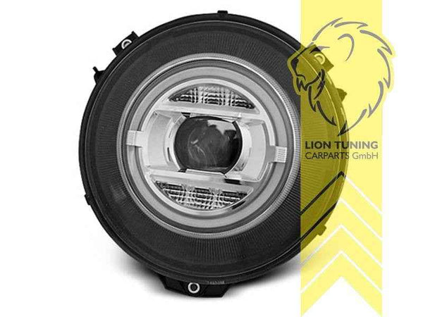 LT Pair LED DRL XENON Halo Ring Headlights Mercedes W463 G-Class black LHD