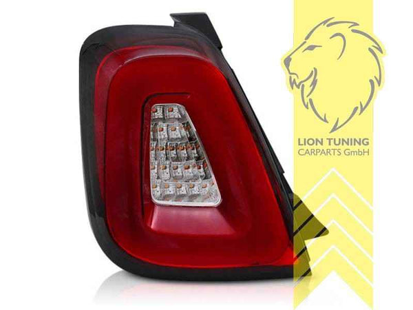 LT Pair LED Lightbar Rear Lights Tail Fiat 500 500C 595 695 312 FL Abarth Red