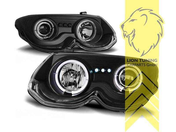 LTG LED Halo Ring DRL Headlights Chrysler 300M LR 98-04 black LHD EXPORT ONLY