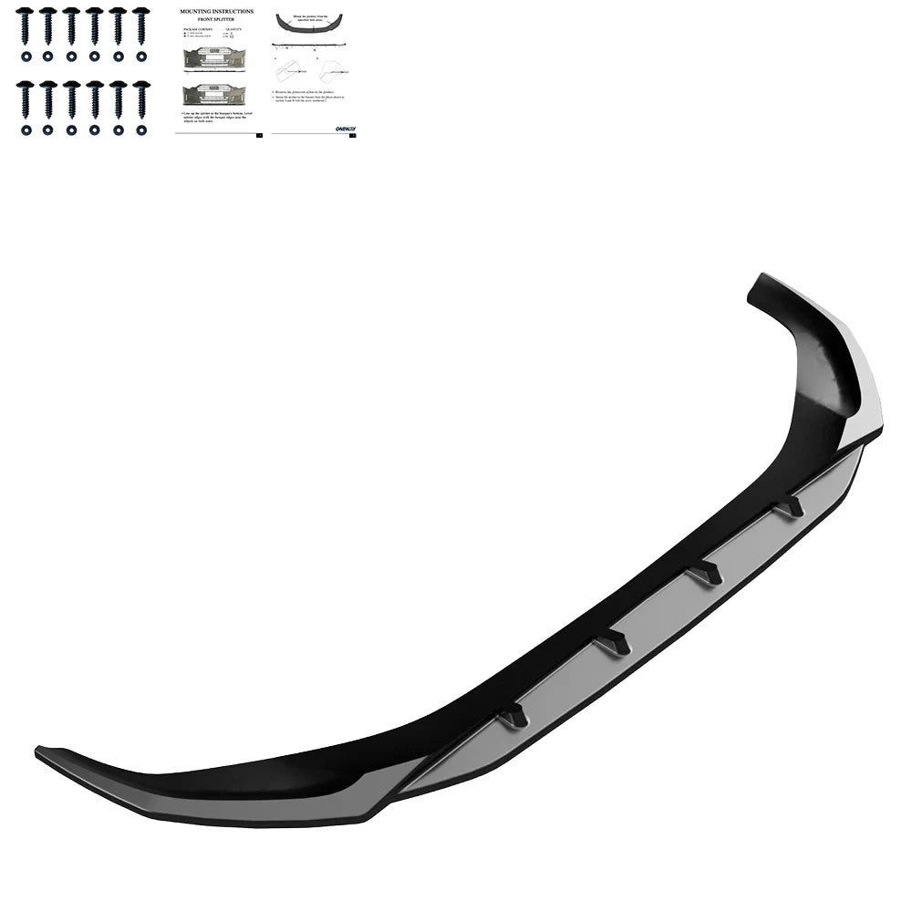 OW Front Bumper Lip Splitter VW AUDI A4 B9 Facelift 2019-2024 Gloss Black