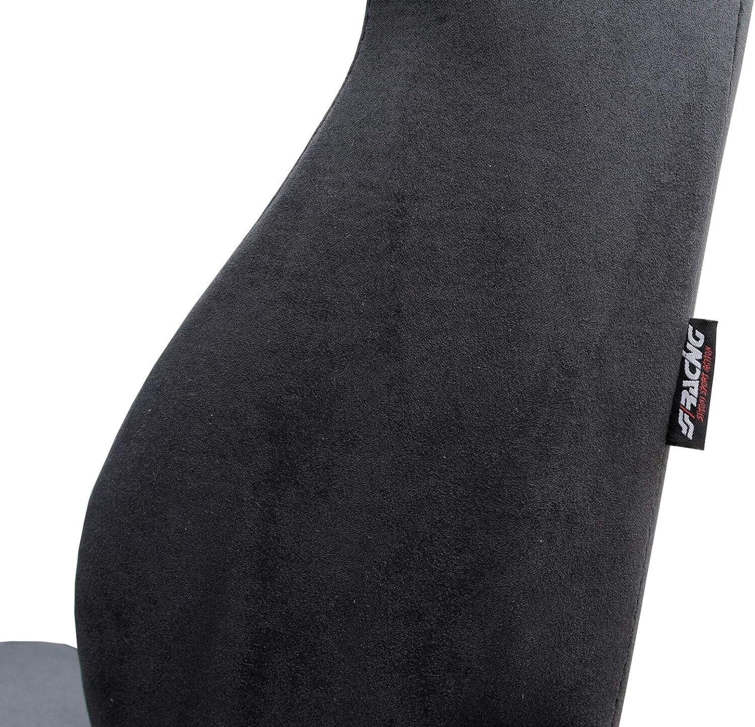 Simoni Racing x2 SRS/12 Charles - Universal Reclining Sports Bucket Seats + Runners Black Alcantara Velour Suede Fabric
