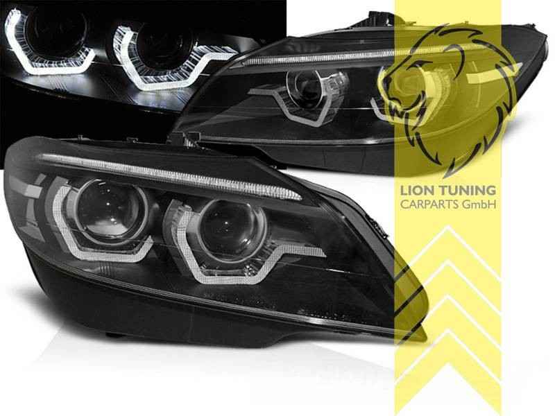 LTG Pair LED DRL Dyna Headlights BMW Z4 E89 Roadster Coupe Black Xenon HID LHD