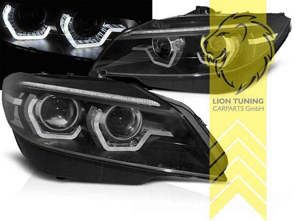 LTG Pair LED DRL Dyna Headlights BMW Z4 E89 Roadster Coupe Black Xenon HID LHD
