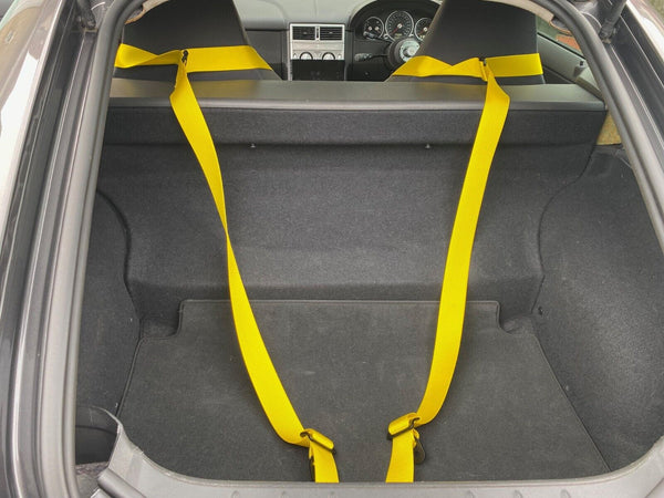 x2 TRS Bolt-In 3 Point Car Sim Seatbelt Safety Harness YELLOW Road Legal ECE Approved