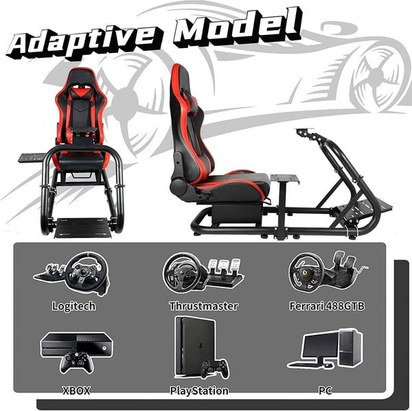 HIGH-END Driving Game Sim Racing Frame & Seat Wheel Pedals Xbox PS PC Console F1