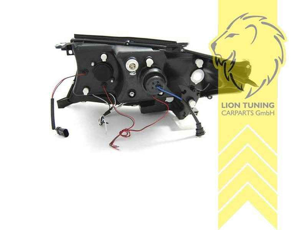 LTG Pair LED Halo DRL Headlights Toyota Land Cruiser FJ200 J20 Black EXPORT ONLY