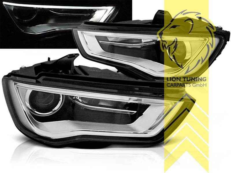 LTG Pair LED DRL Headlights Audi A3 8V black 8V7 8VS 8VA 12-16 LHD