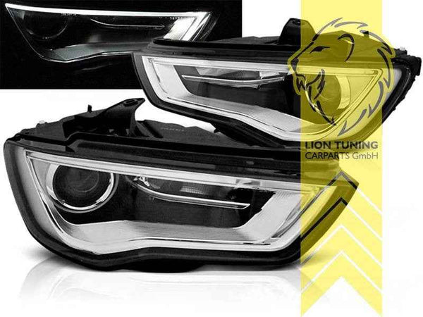 LTG Pair LED DRL Headlights Audi A3 8V black 8V7 8VS 8VA 12-16 LHD