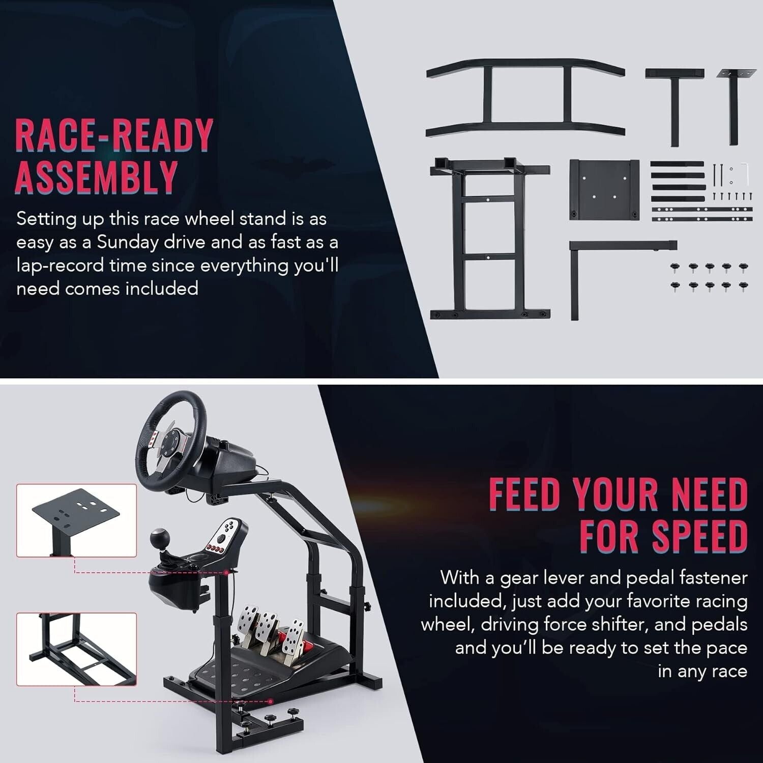 CZ Driving Game Sim Racing Frame Stand for Wheel Pedals Xbox PS PC Console