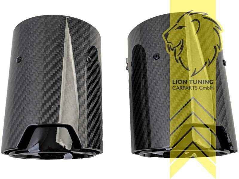 LT 2x Universal Stainless Carbon Exhaust Tailpipe Trim 90mm Silencer Finish Tips