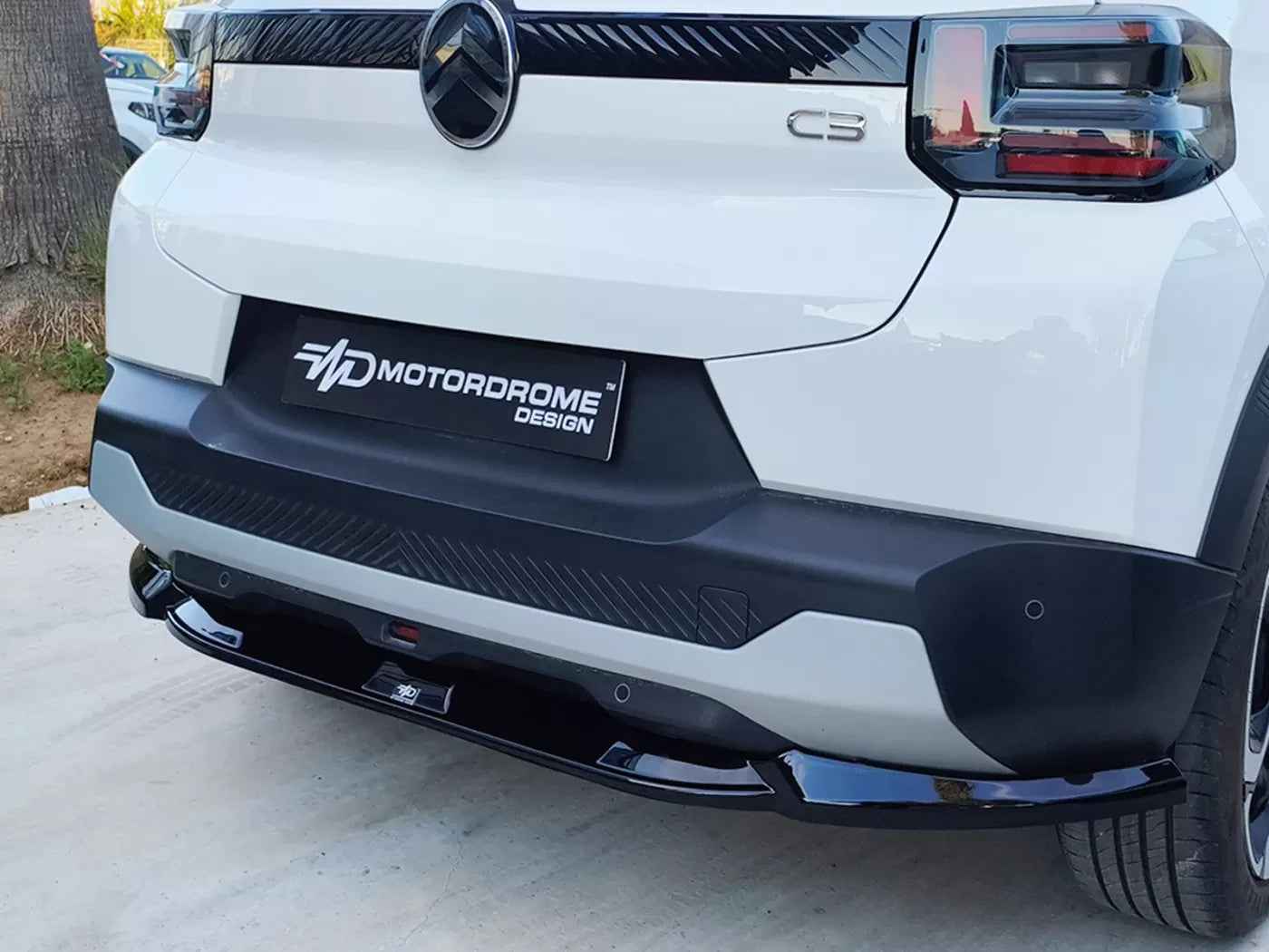 Motordrome Rear Bumper Lower Diffusor Citroen C3 Mk4 Gloss Black