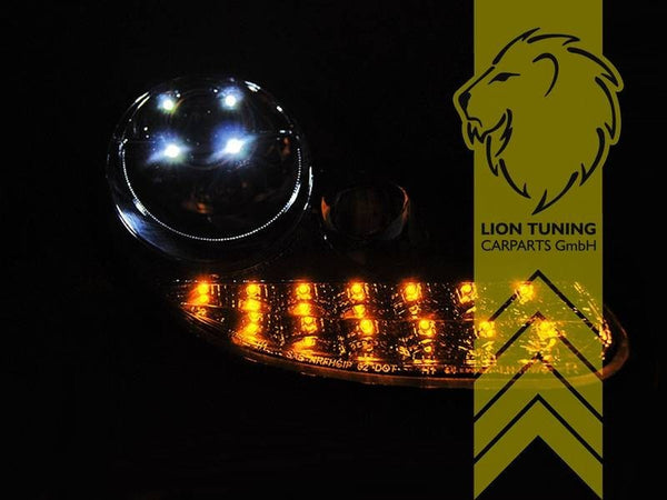 LTG Pair LED DRL Headlights Porsche 911 996 Boxster 986 Spyder 96-06 Chrome LHD