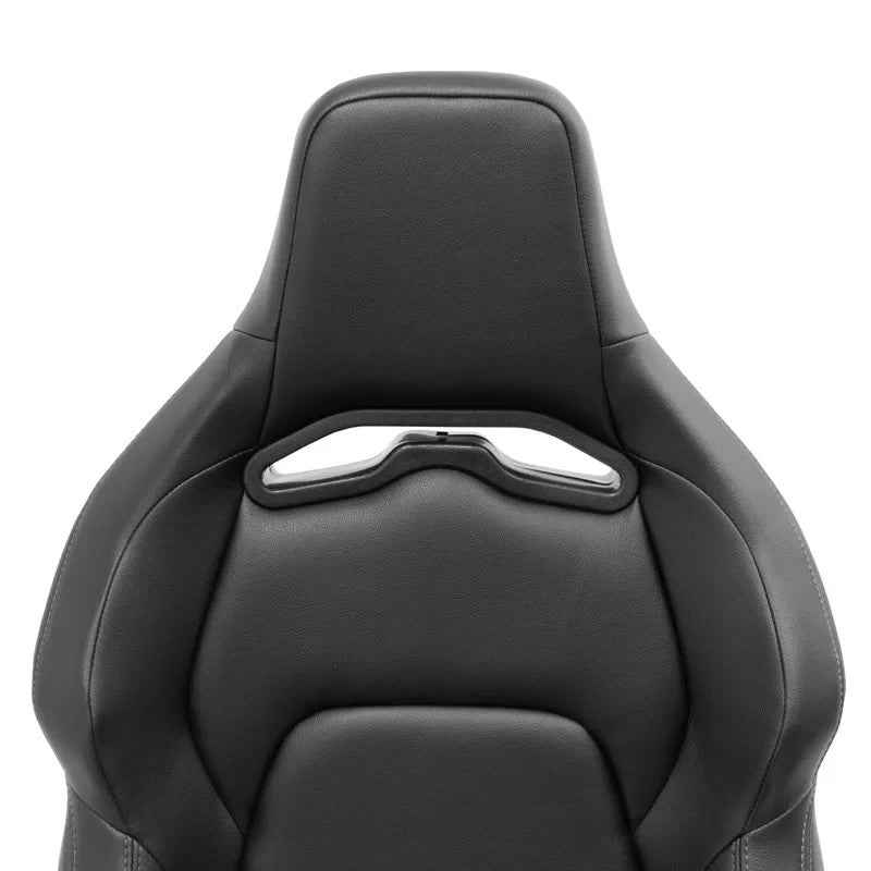 ATST x1 Universal Car Van Camper Sim Bucket Seat Black Synth Leather Grey Stitch