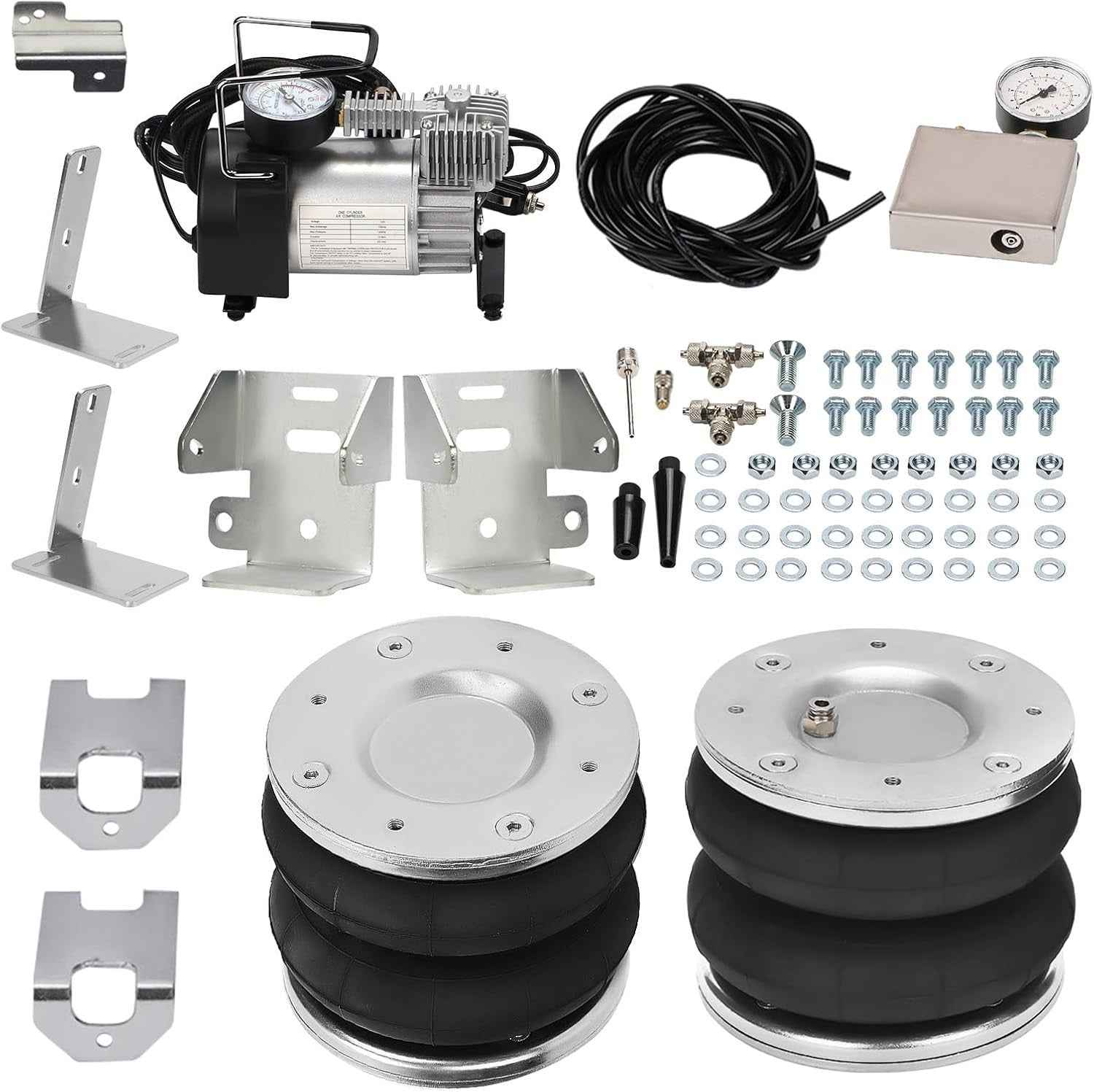 MXP Air Suspension Spring Bag + 12V Compressor Kit Ford Transit 01-20 Twin RWD