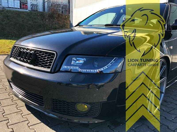 LTG Pair LED DRL Lightbar Headlights Audi A4 B6 8E Sedan Avant 00-04 black LHD