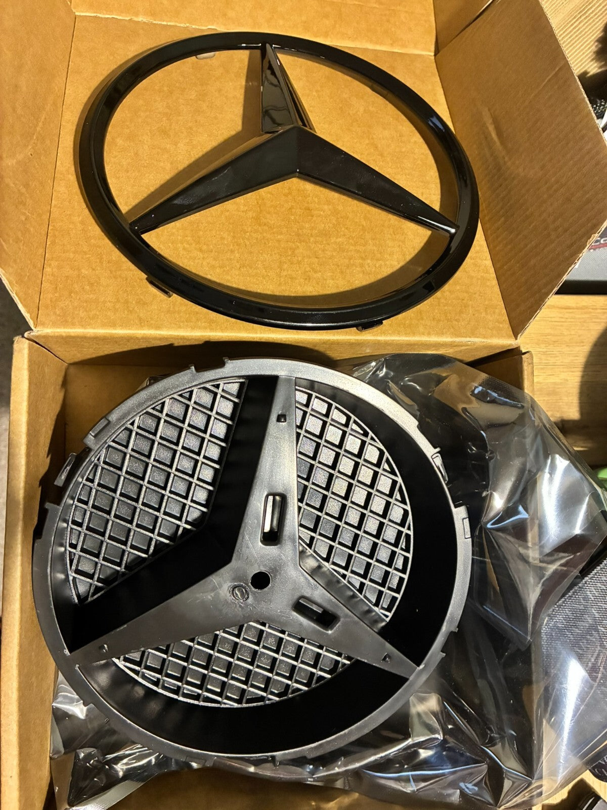 Fit Mercedes Benz A C B Gla Glk Cla Cls E-class Front Grille BLACK Star Badge