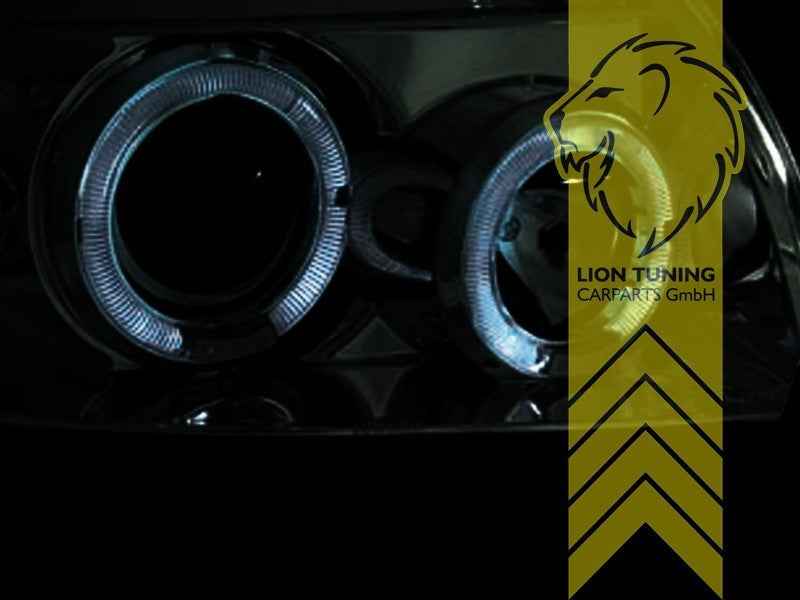 LTG Pair LED DRL Halo Ring Headlights Renault Clio A B57 C57 96-96 black LHD