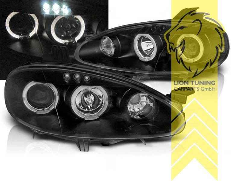LTG LED Halo DRL Headlights Mazda MX 3 MX-3 MX3 EC 91-97 black EXPORT ONLY