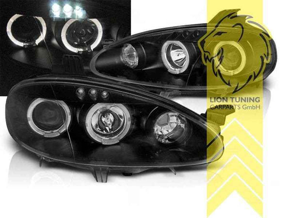 LTG LED Halo DRL Headlights Mazda MX 3 MX-3 MX3 EC 91-97 black EXPORT ONLY