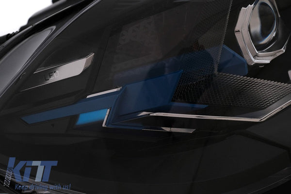 KT LUXE Pair LED HID DRL 4D Headlights BMW X5 F15 13-18 Conversion to G05 LHD