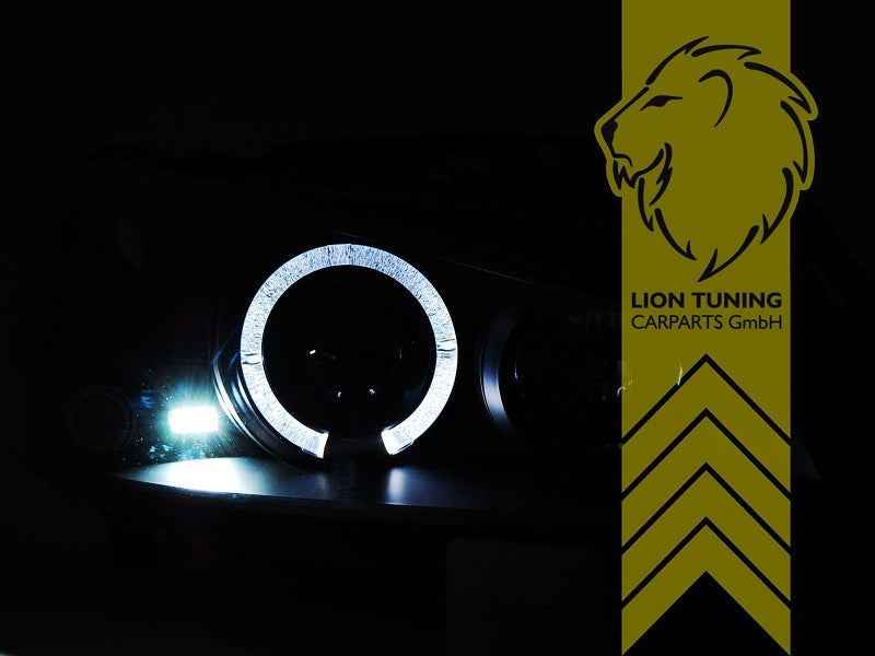 LTG Pair LED DRL Halo Ring Headlights Peugeot 106 1 II 2 96-04 black LHD
