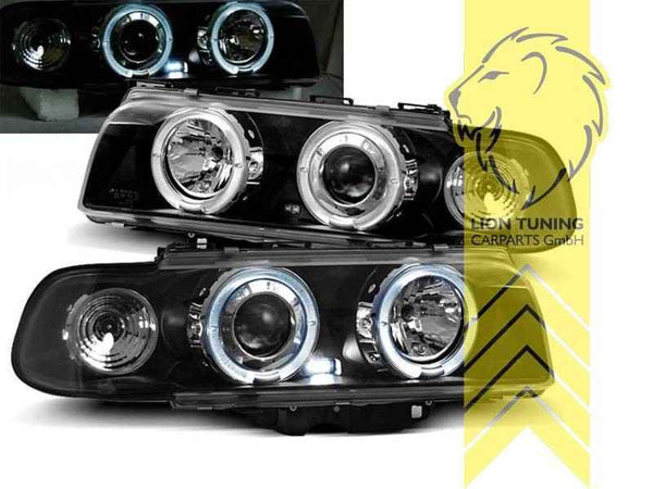 LTG LED Halo Ring DRL Headlights BMW E38 Sedan 94-98 LHD EXPORT ONLY