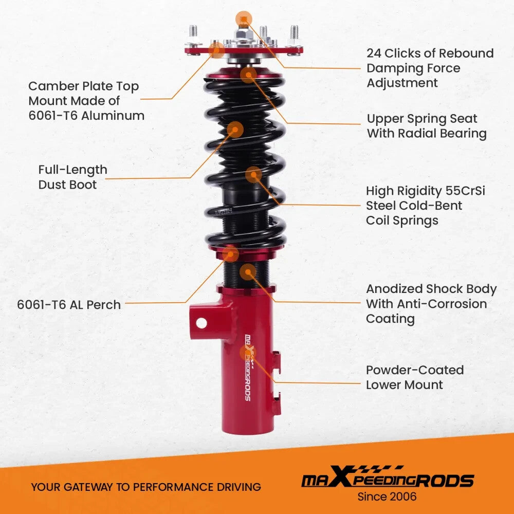 MXPR 24 Level Pro Lowering Coilovers Suspension INFINITI G37 Coupe Sedan RWD