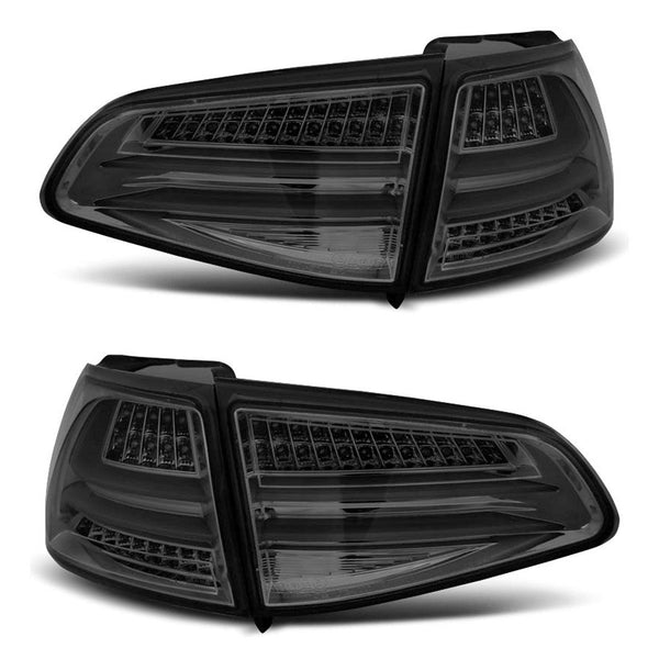 AMCP Pair LED Dynamic Rear Lights Tail Lamps VW GOLF 7 13-17 Black Smoke LHD